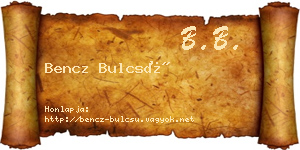 Bencz Bulcsú névjegykártya