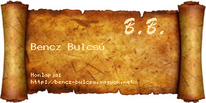 Bencz Bulcsú névjegykártya